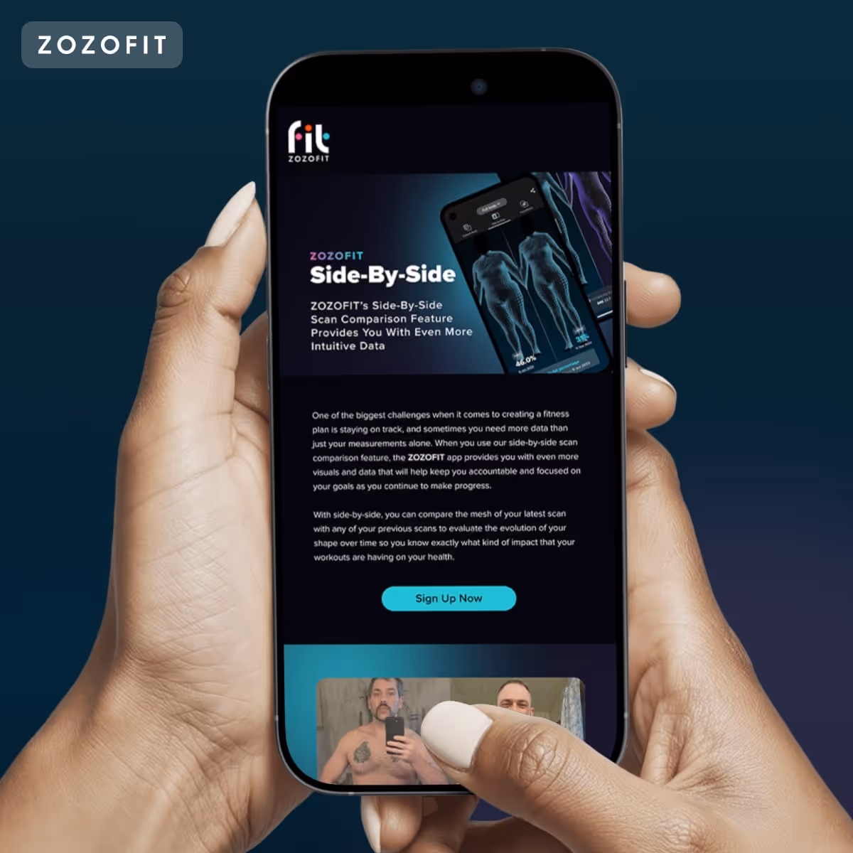 ZOZOfit email on an iphone mockup