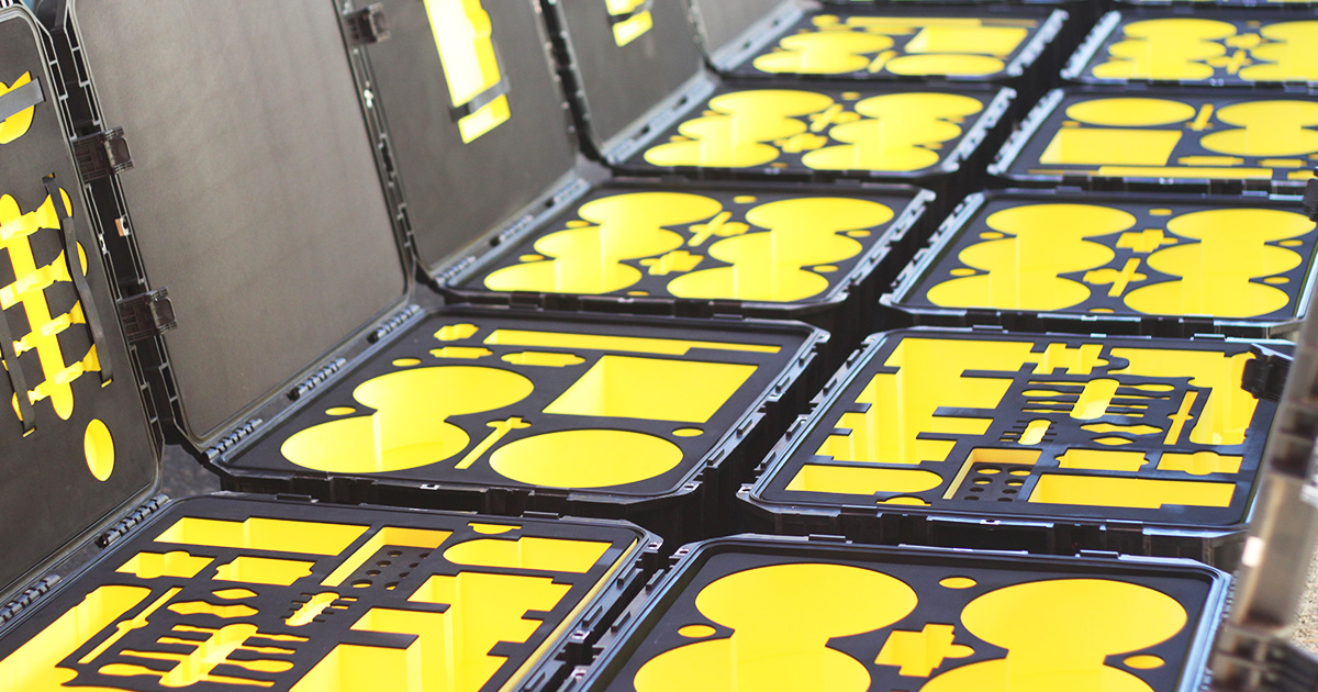 Many custom foam case inserts that would have required professional manufacturing