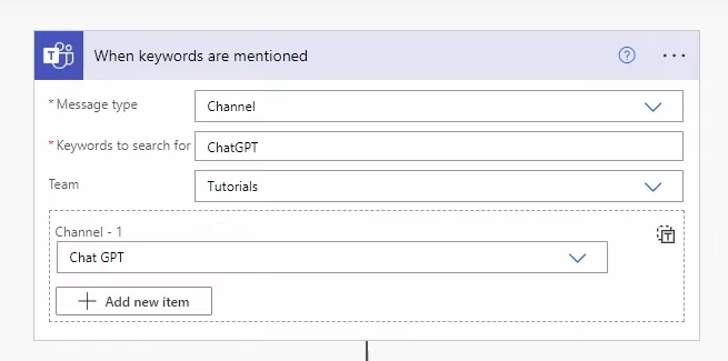 Step4 image of adding ChatGPT to Teams