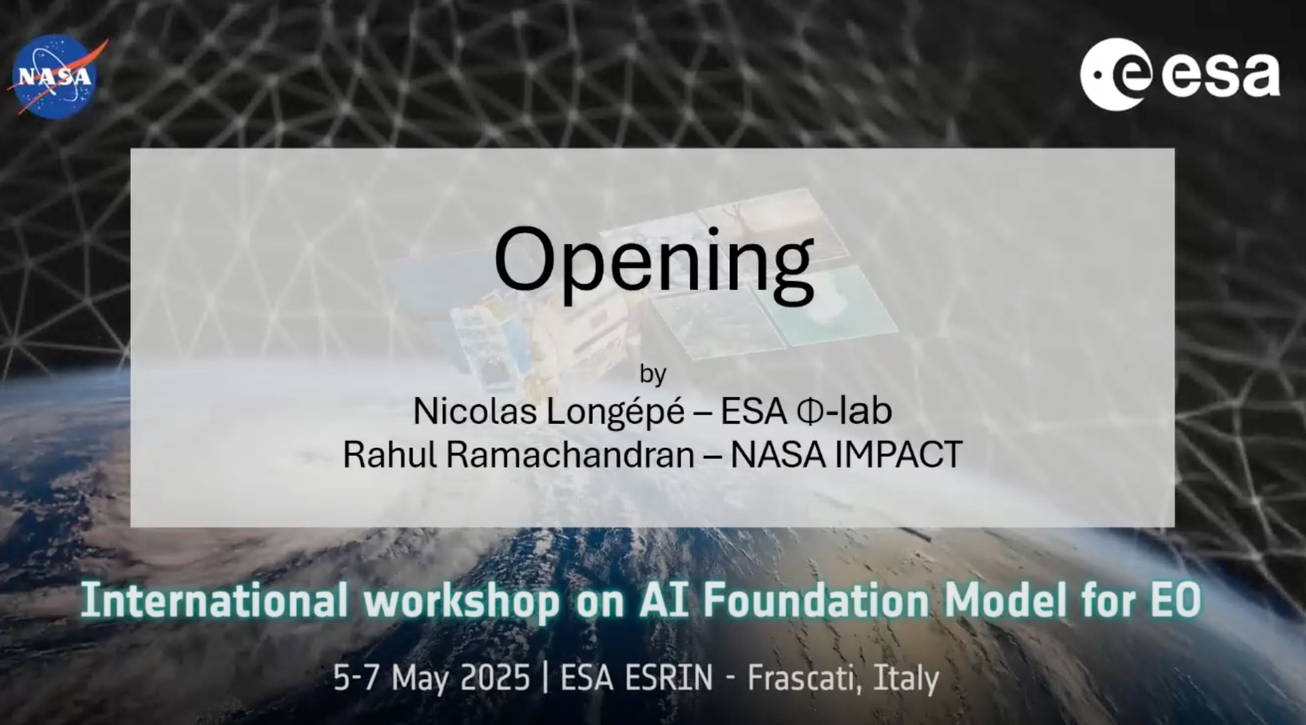 ESA-NASA International Workshop on AI Foundation Models for EO