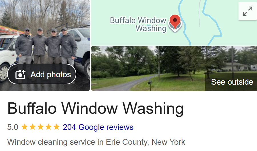 Buffalo Window Washing's Google profile