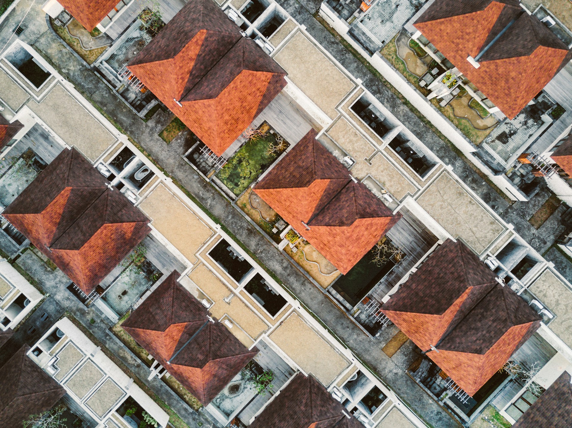Photographie aérienne d'un quatier pavillonaire