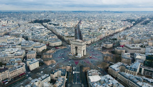 Photographie aérienne de la place de l'étoile