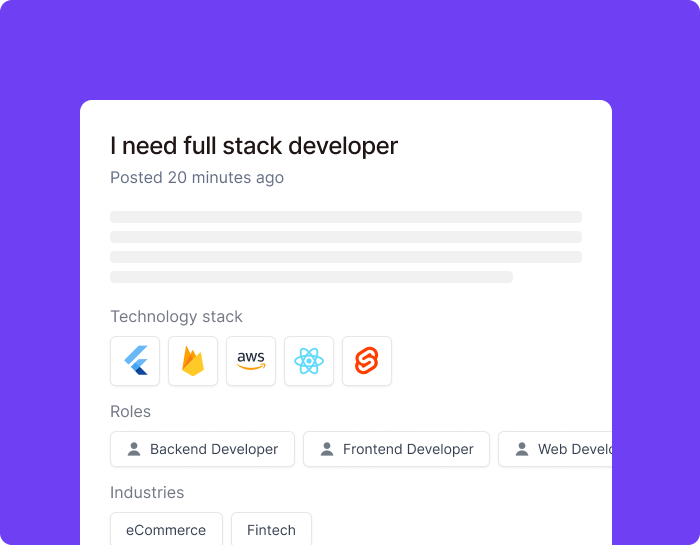 Tell us what you need