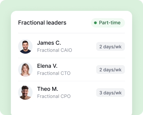 Fractional AI leaders: fractional CAIO, CTO and CPO options, part-time