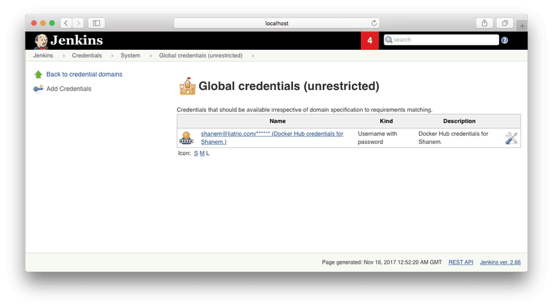 Enter your Docker Hub credentials.