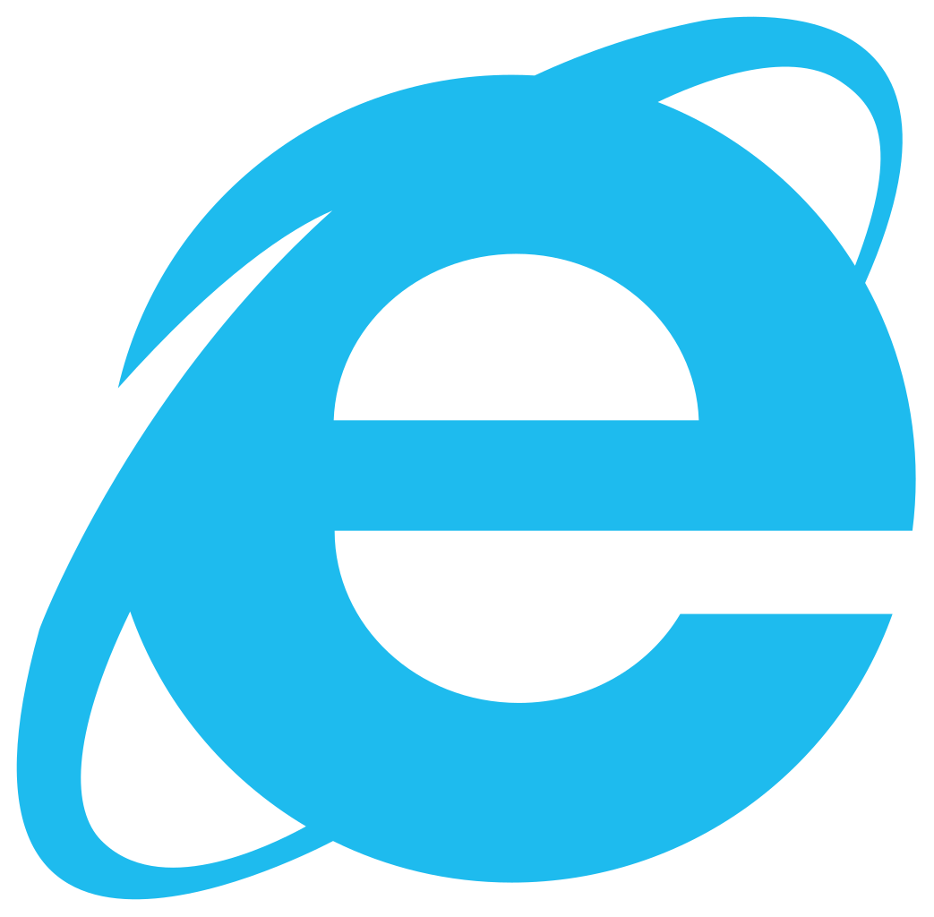 The blue e for internet.