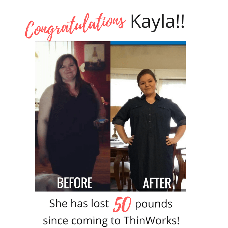 Kayla's amazing weight loss before and after photo.