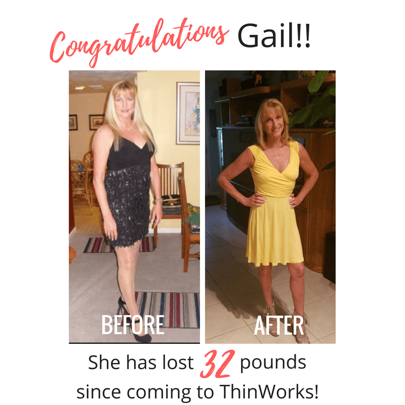 Gail's 32 pound weight loss before and after.