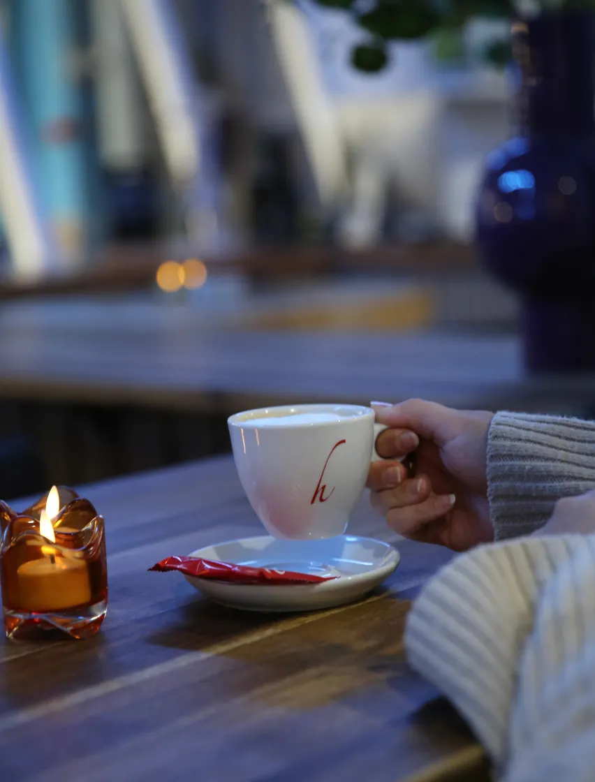 Koffie in de Playside cafe