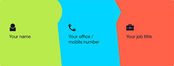 Basic contact information to add to email signatures