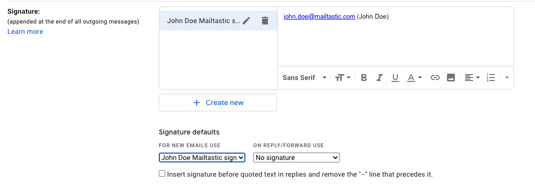 Gmail signature