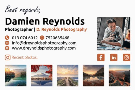 Photographer Email Signature
