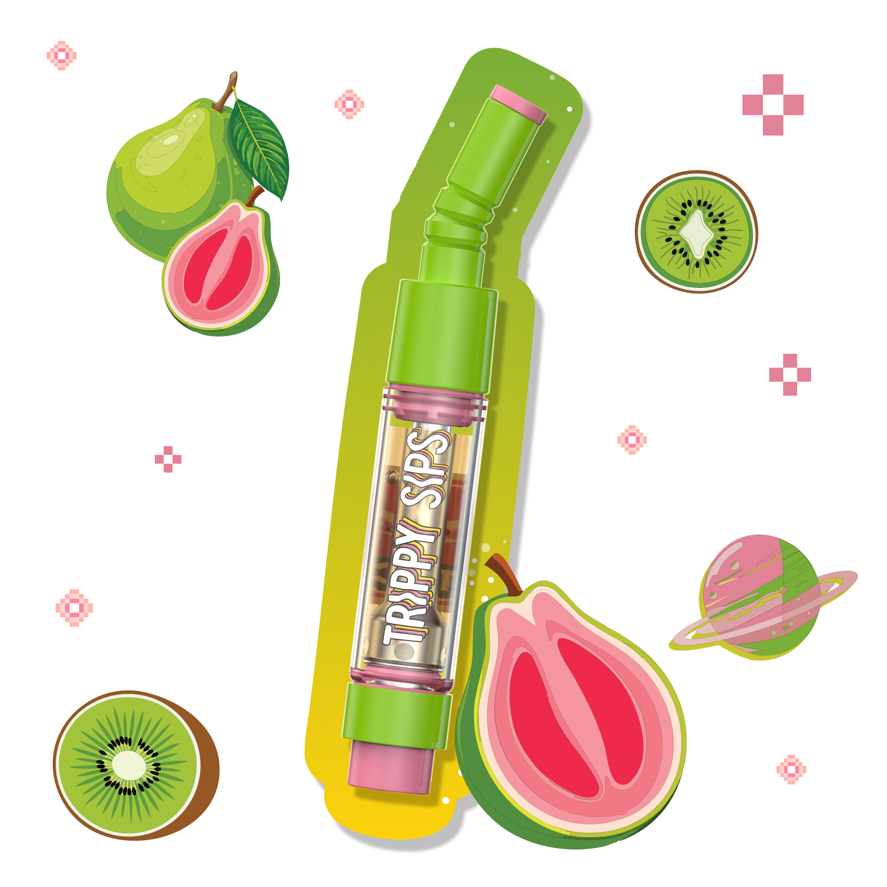 Trippy Sips Guava Kiwitopia Liquid Diamonds 510 Vape Cartridge