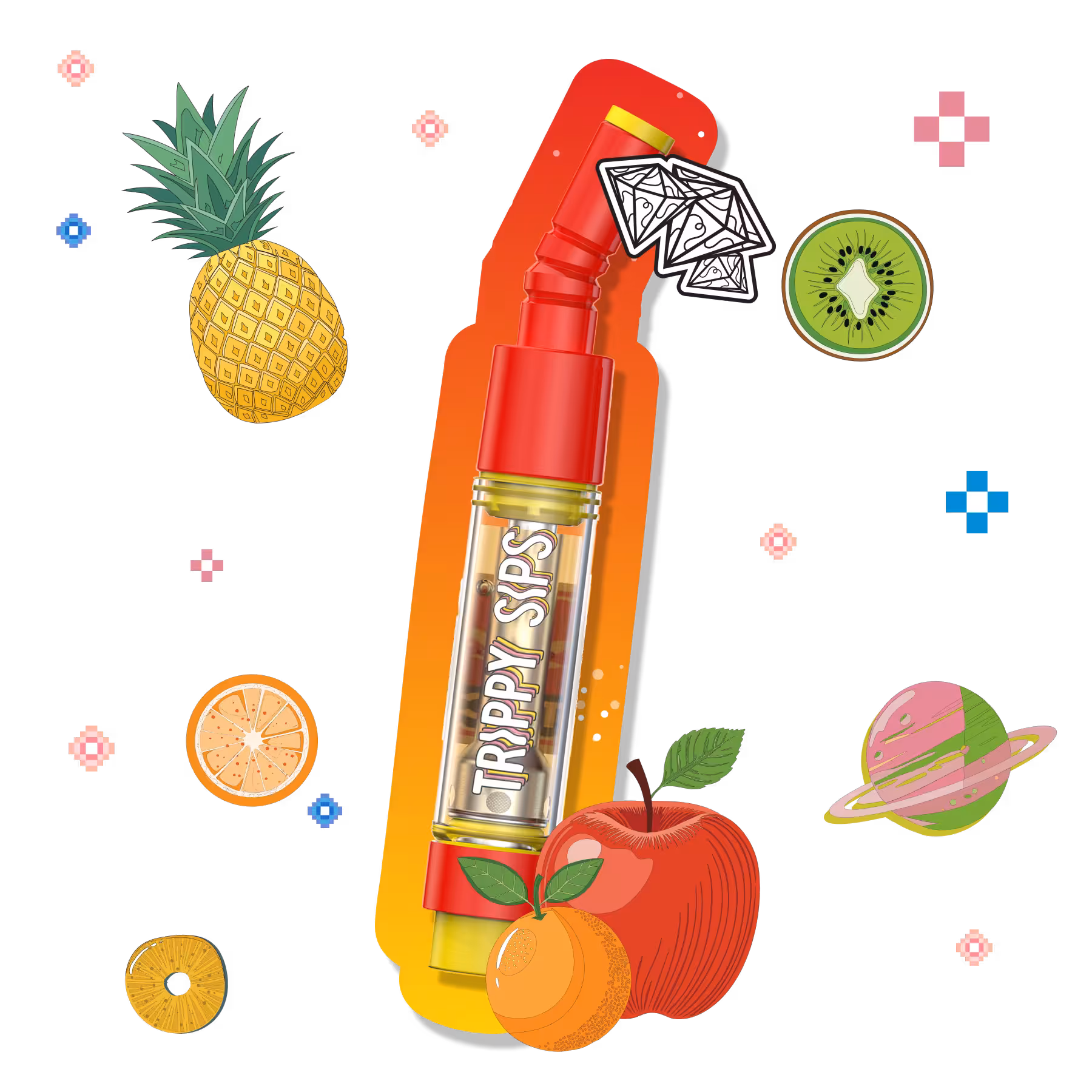 Trippy Sips Flyin' Hawaiian Liquid Diamonds 510 Vape Cartridge