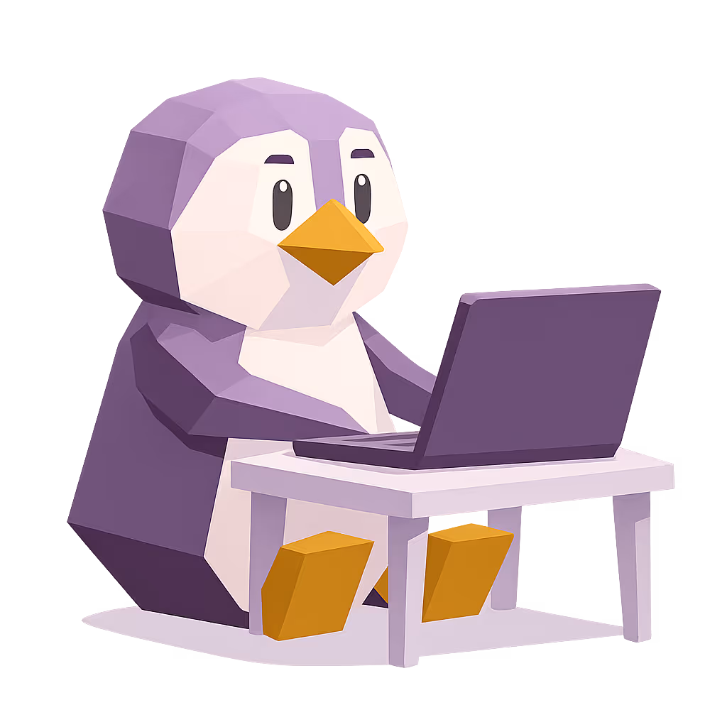 Perry the ParagraphAI Penguin working at a computer fixing his grammar and spelling.