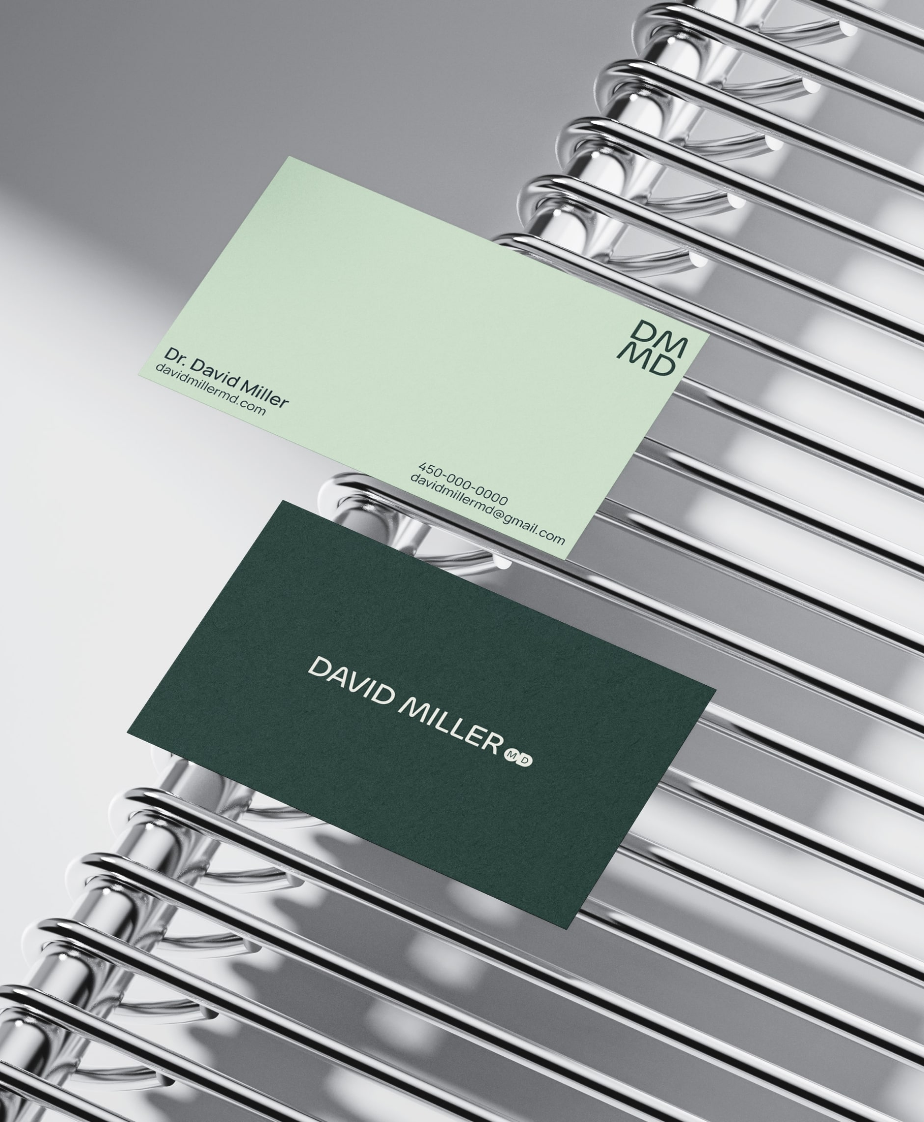 Projet d'image de marque pour la clinique David Miller MD dans à Las Vegas, réalisé pour le Studio Tangible