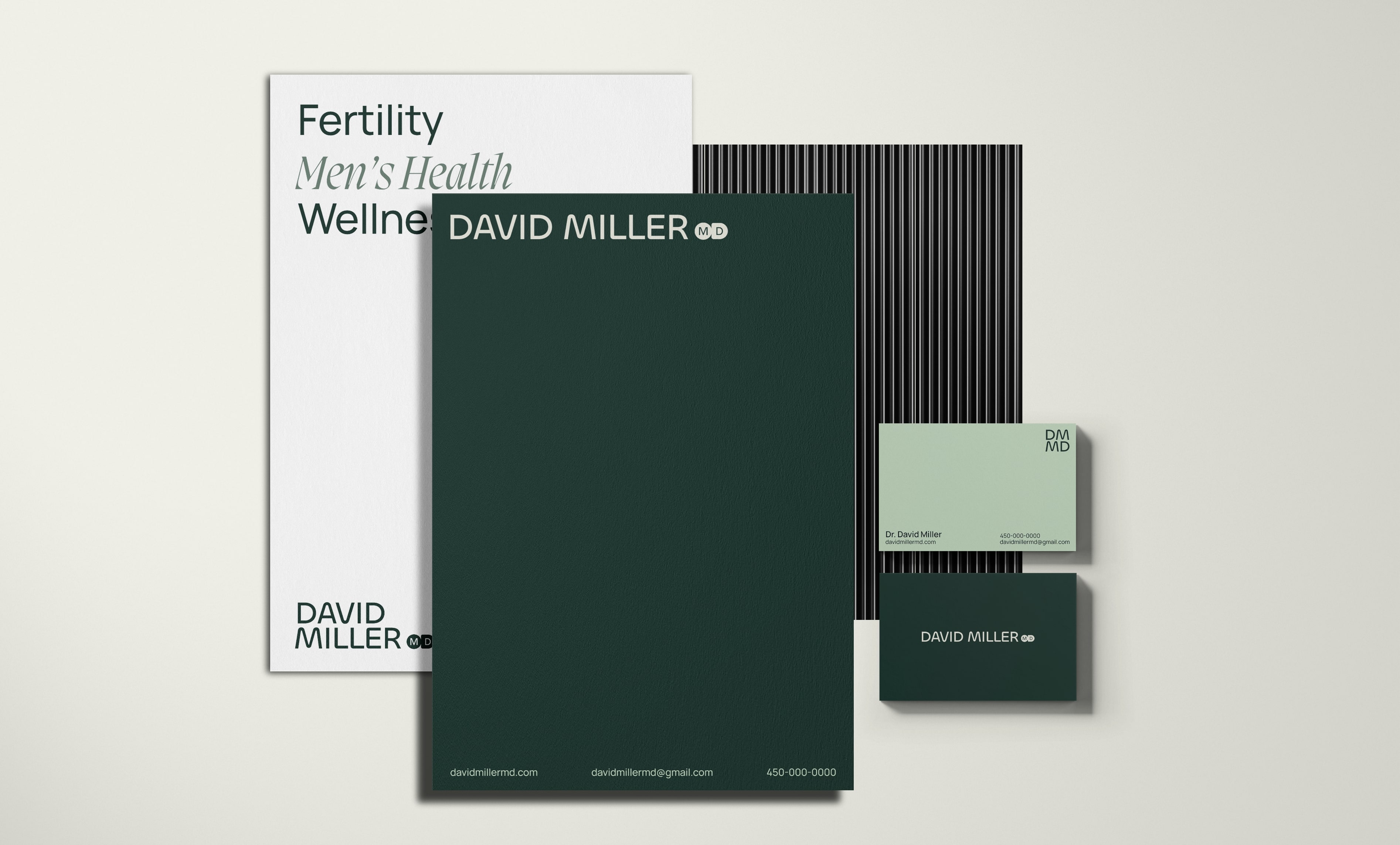 Projet d'image de marque pour la clinique David Miller MD dans à Las Vegas, réalisé pour le Studio Tangible