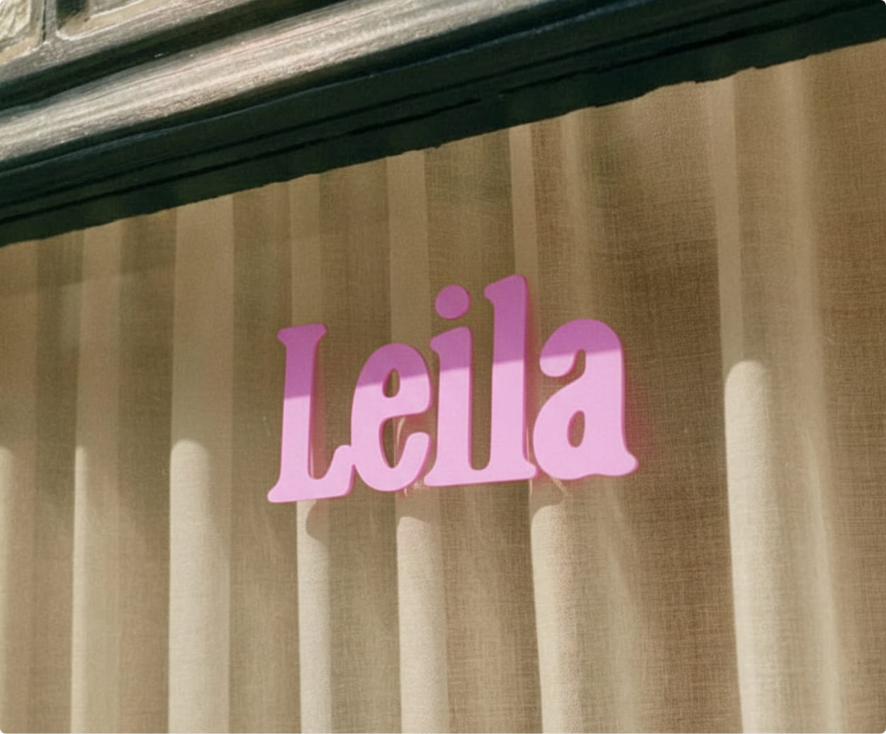 Studio Tangible spécialisé en image de marque - Projet de création de l'identité visuelle pour le restaurant montréalais Leila de Amine Labii