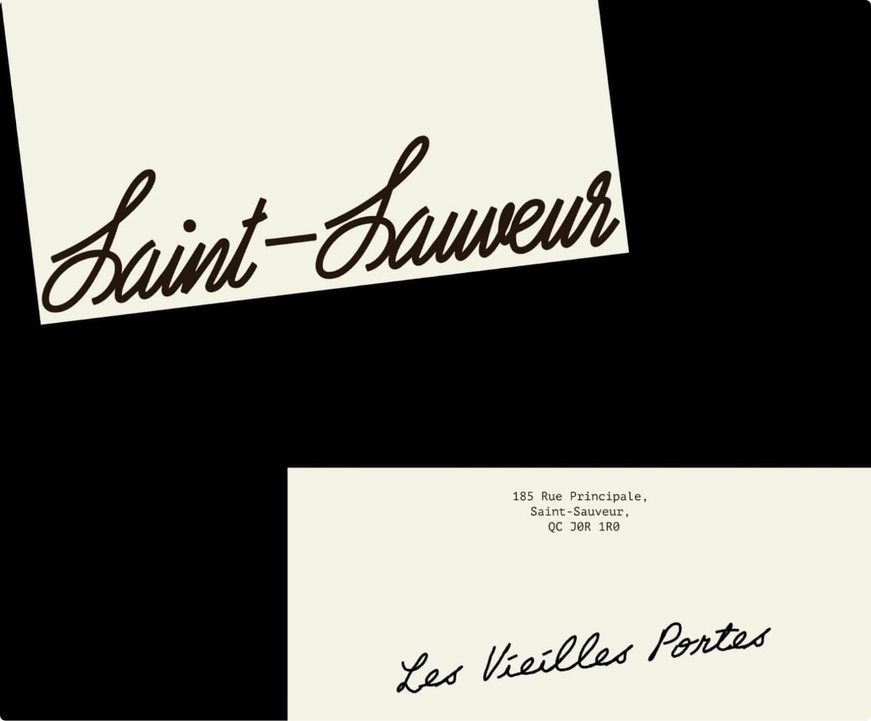 Image de marque et identité visuelle pour le restaurant Les Vieilles Portes à Saint-Sauveur.