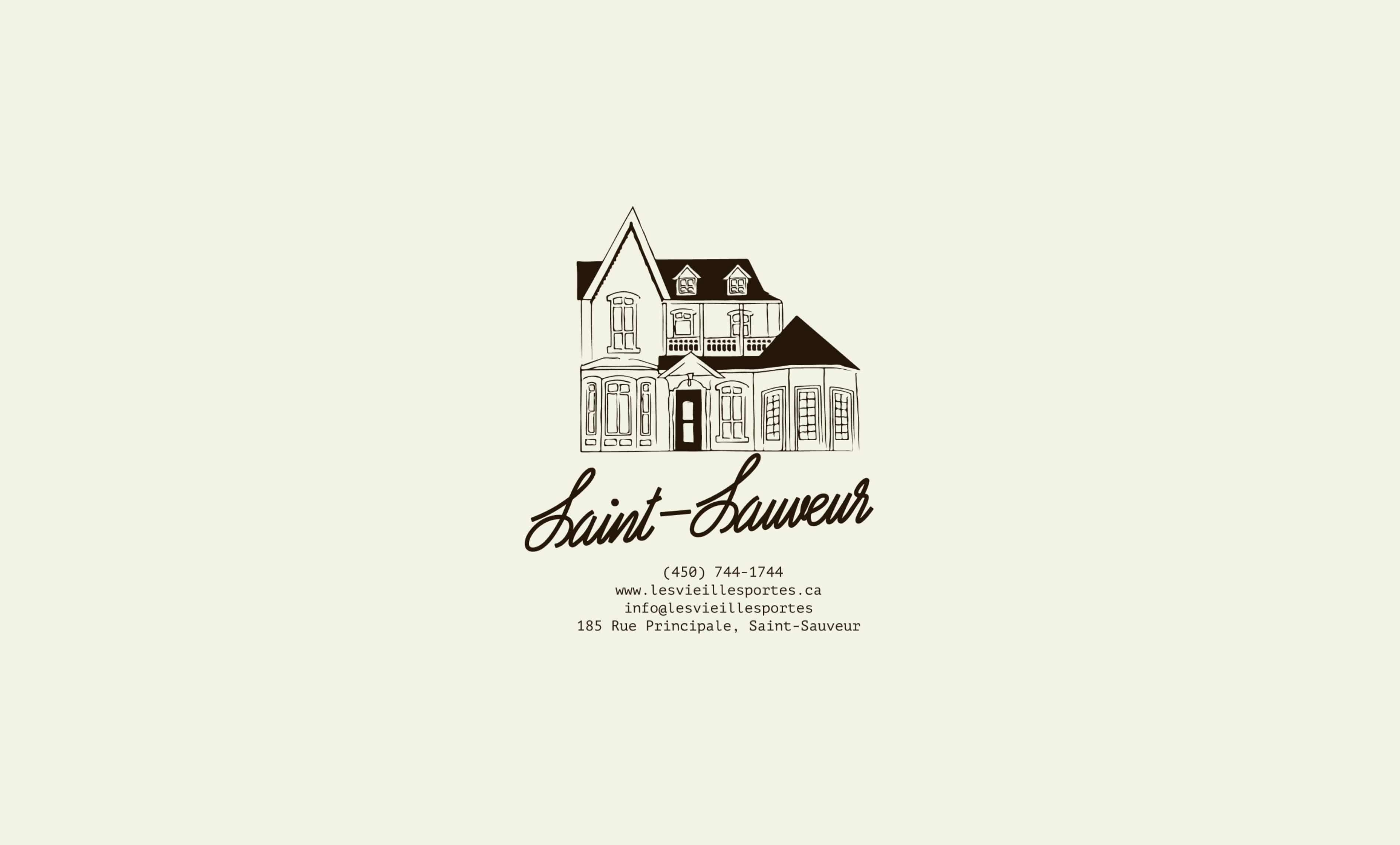 Image de marque et identité visuelle pour le restaurant Les Vieilles Portes à Saint-Sauveur.