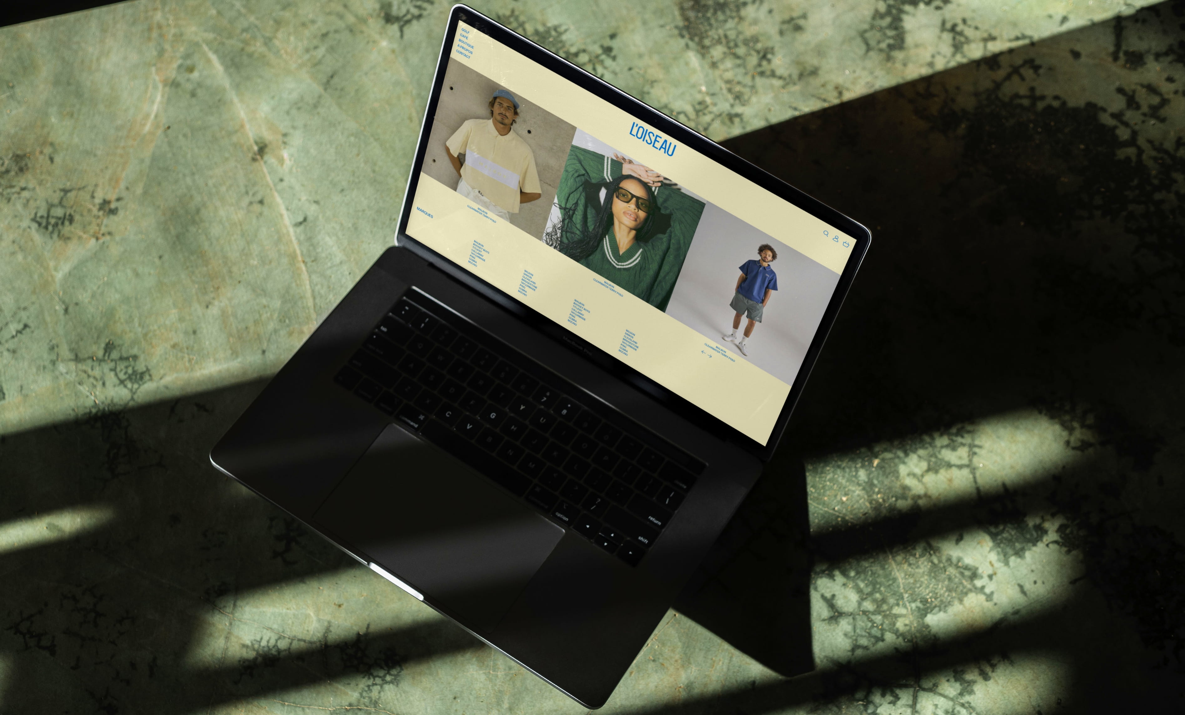 Studio Tangible spécialisé en image de marque - Projet de création d'identité visuel pour le Café Boutique Golf L'oiseau