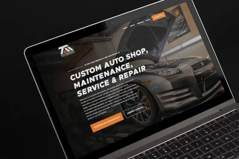 Transition Motorwerks website design by VAVA Graphics