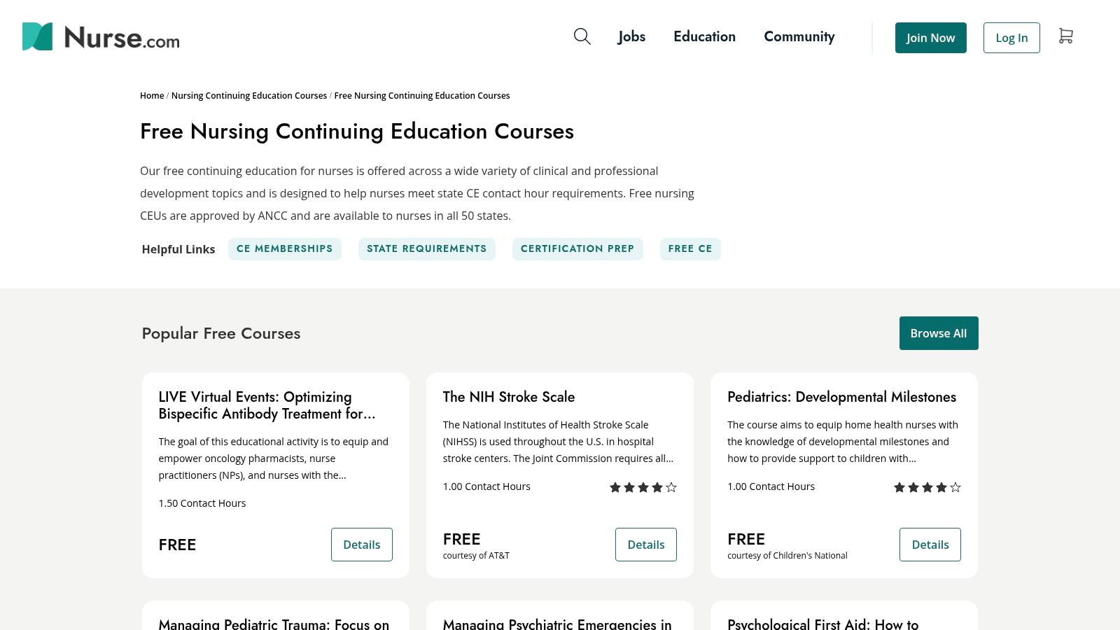 Nurse.com – Free Courses