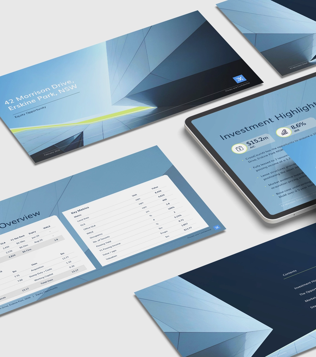 Cross Court AI - Equity Opportunity Pitch Deck Design