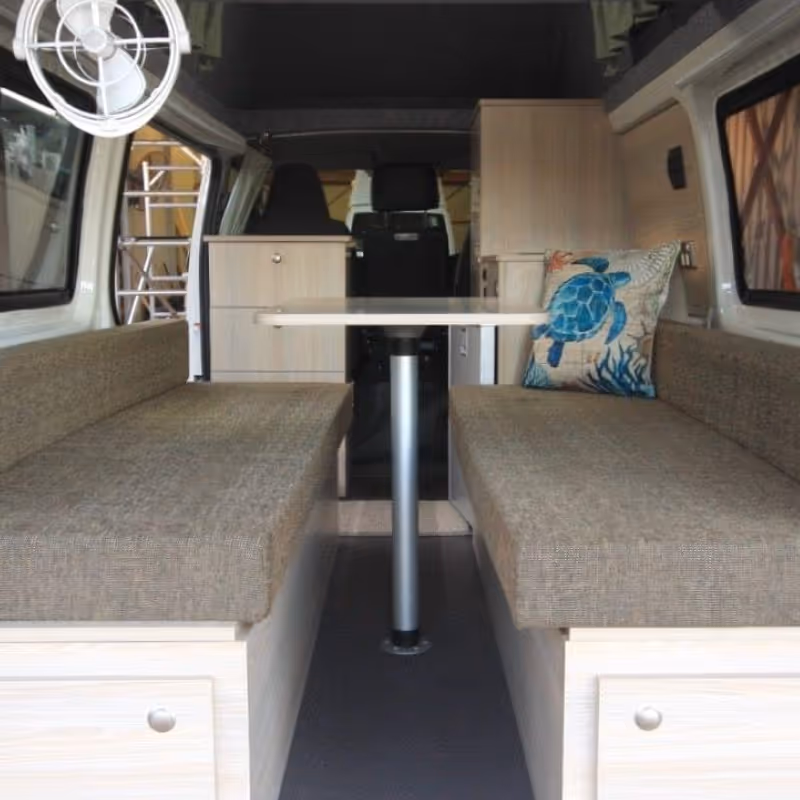 View of the campervan interior.