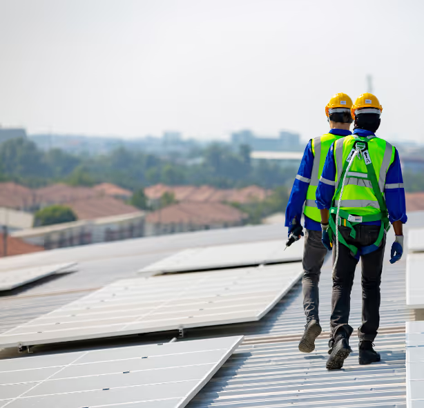 ecoshield inspectors walking a denver property confirming roof completion