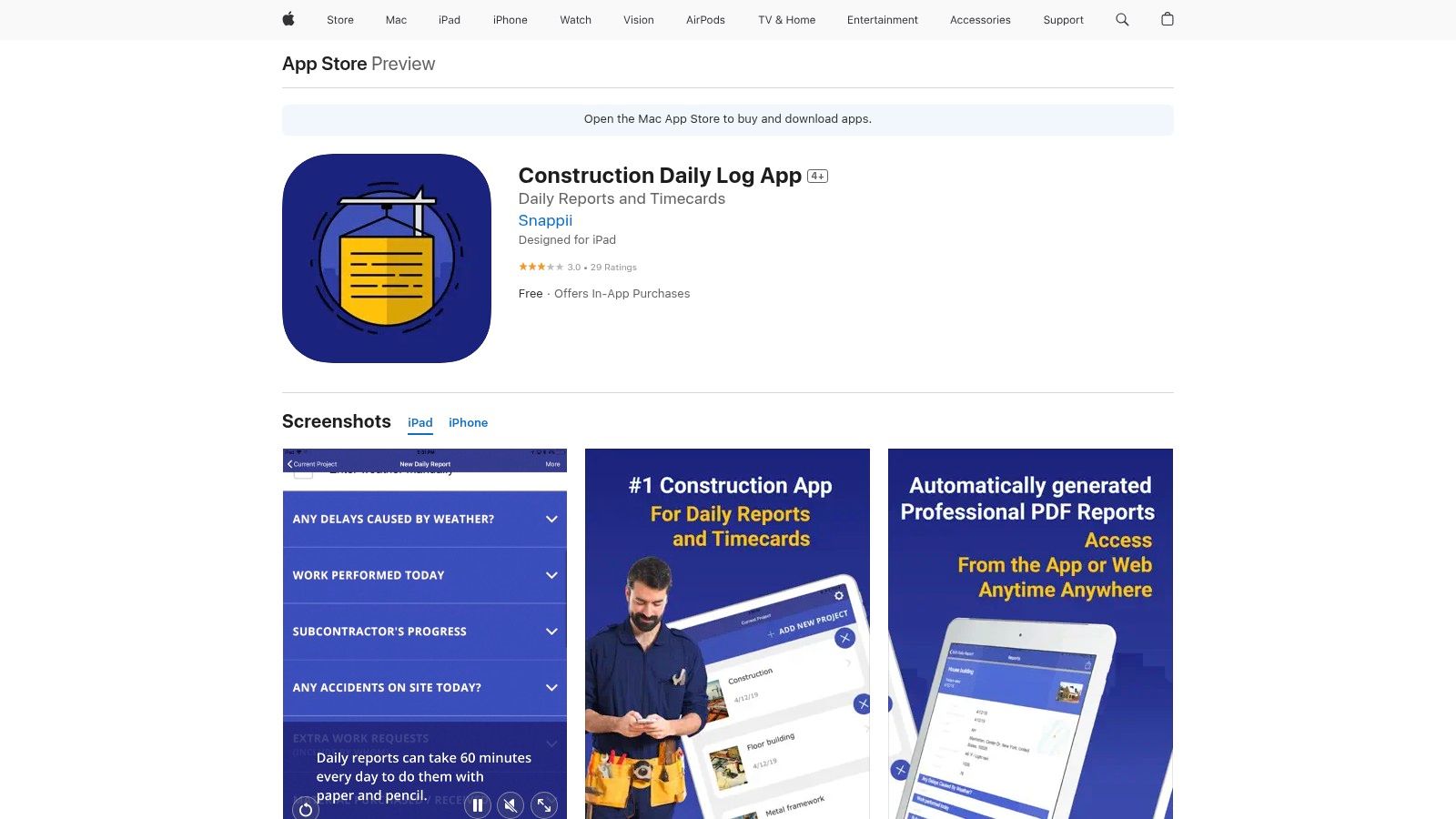 Snappii Construction Daily Log App