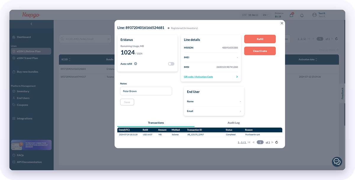 assigning eSIM bundles via Leepgo platform