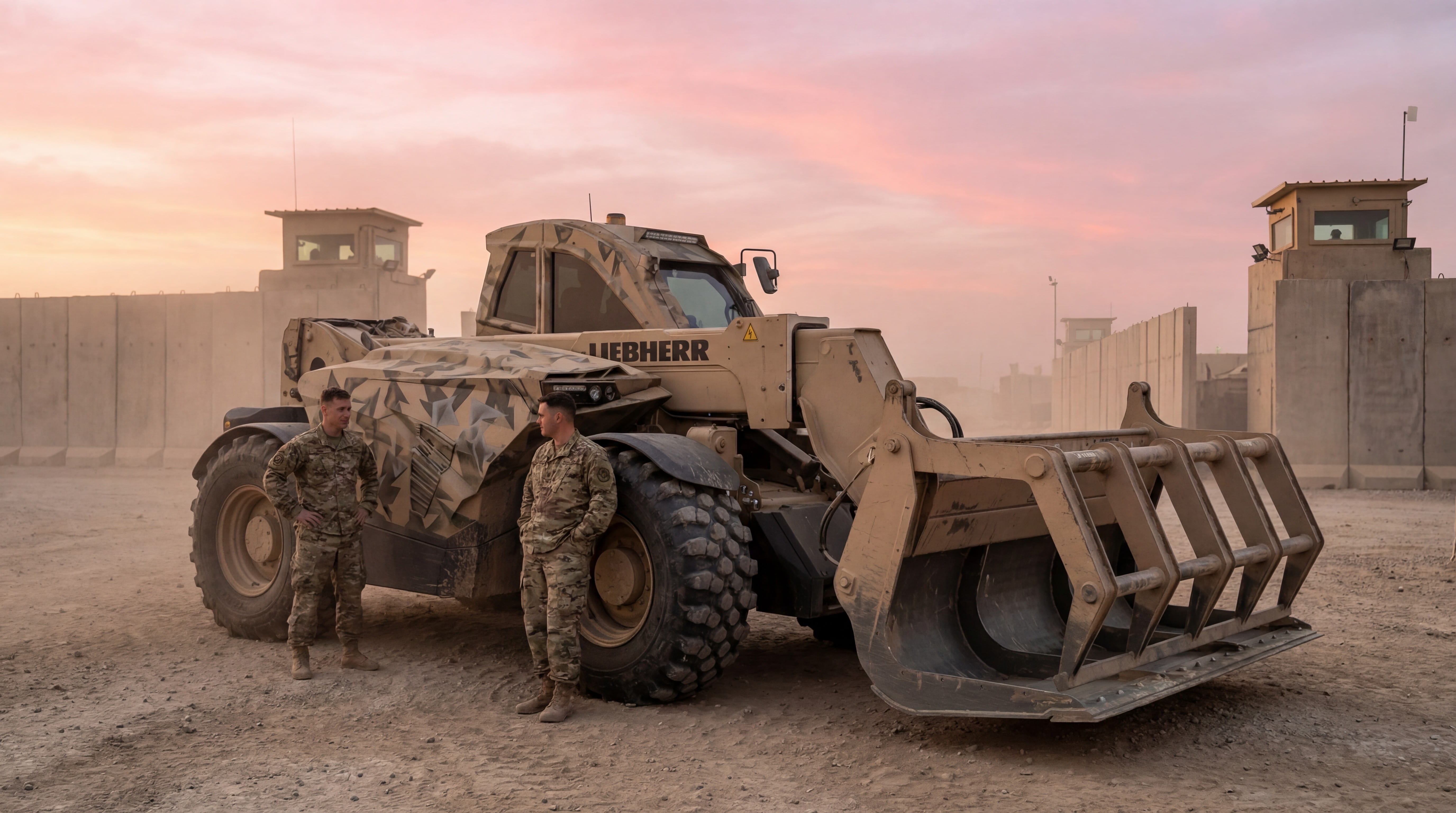 Geschützter Teleskoplader im taktischen Einsatzumfeld