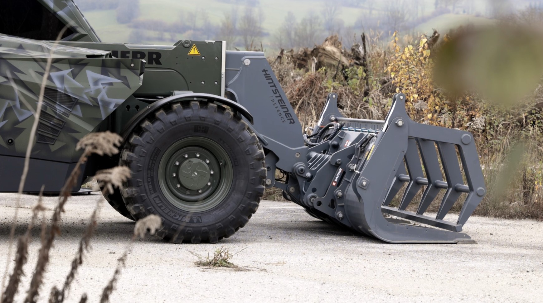 Aufnahme einer Greifschaufel im Einsatz