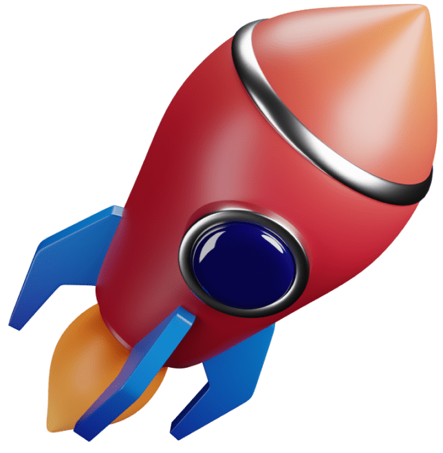 3D rocket ship icon