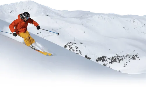 Man skiing at Marmot Basin with SunDog Marmot Basin Shuttle