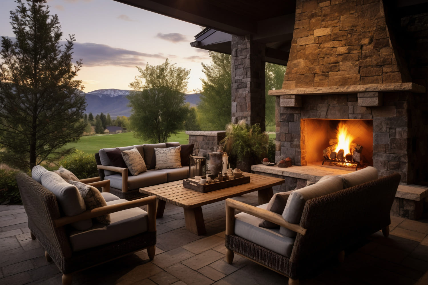 Modern outdoor living space and patio design in Denver by Ivy Street Design