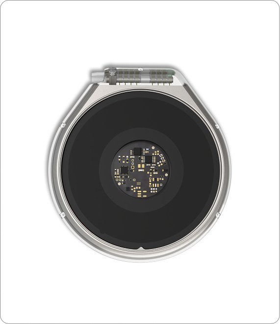 Stylized illustration of design details of the Connexus Brain-Computer Interface Cortical Module