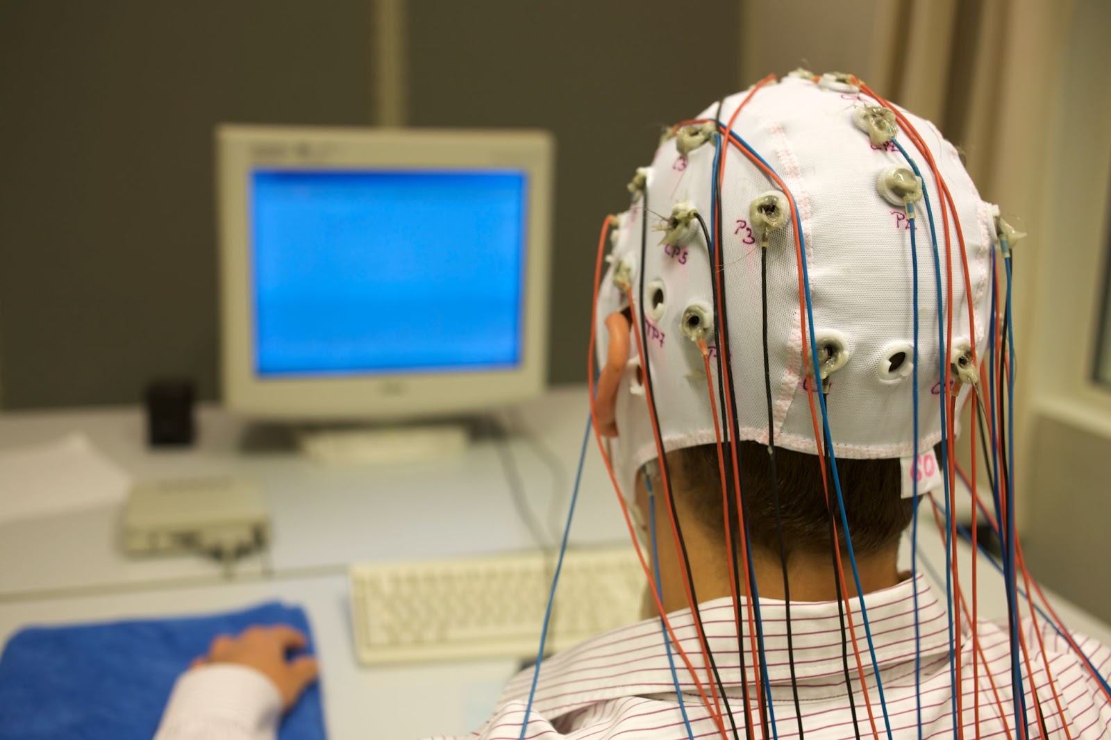 Example of person wearing Non-Invasive EEG