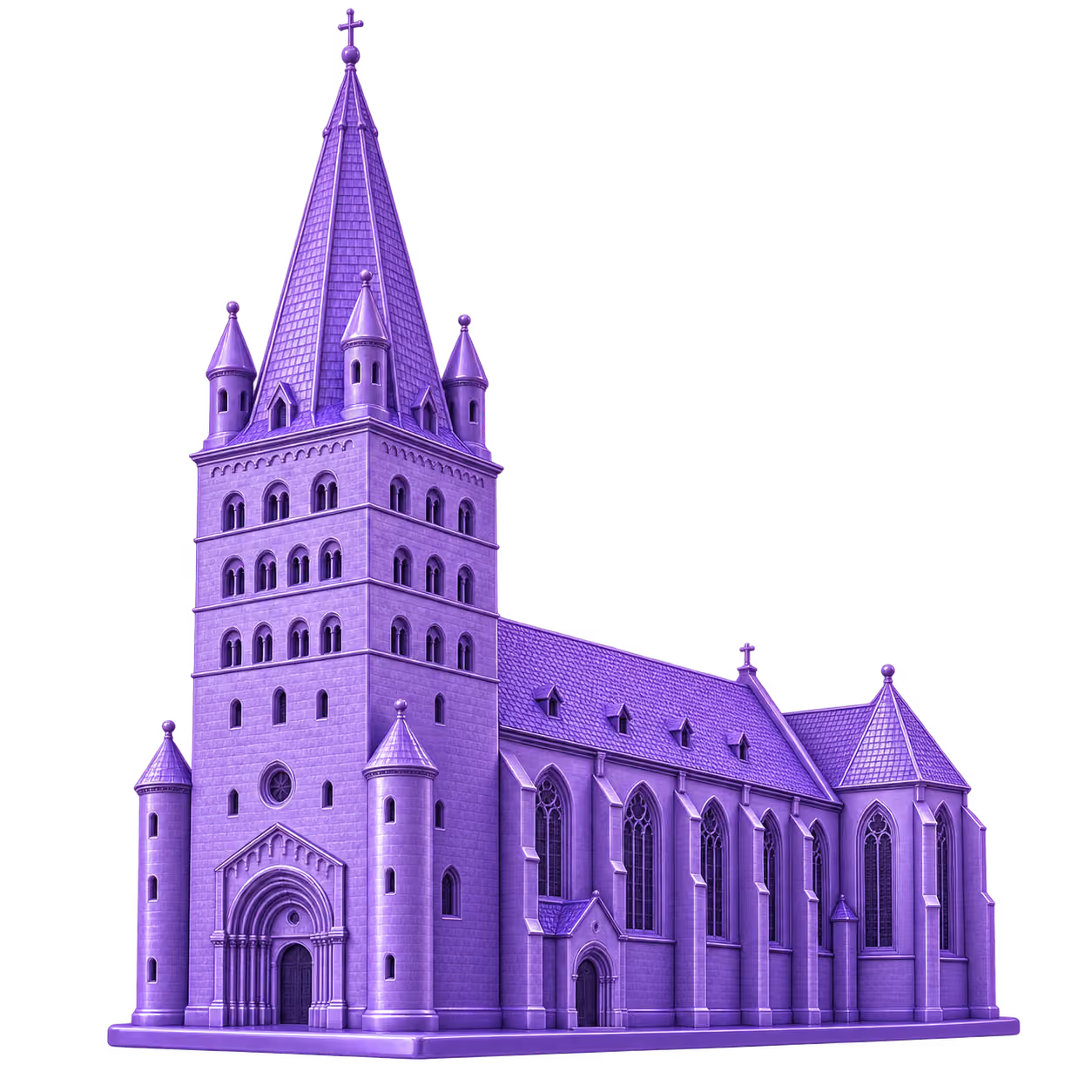 Violette 3D Illustration: Hoher Dom St. Maria, St. Liborius und St. Kilian in Paderborn