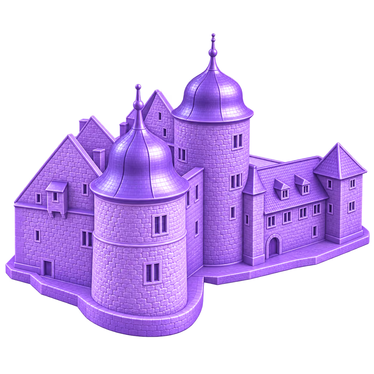Violette 3D Illustration: Dornröschenschloss Sababurg in Hofgeismar