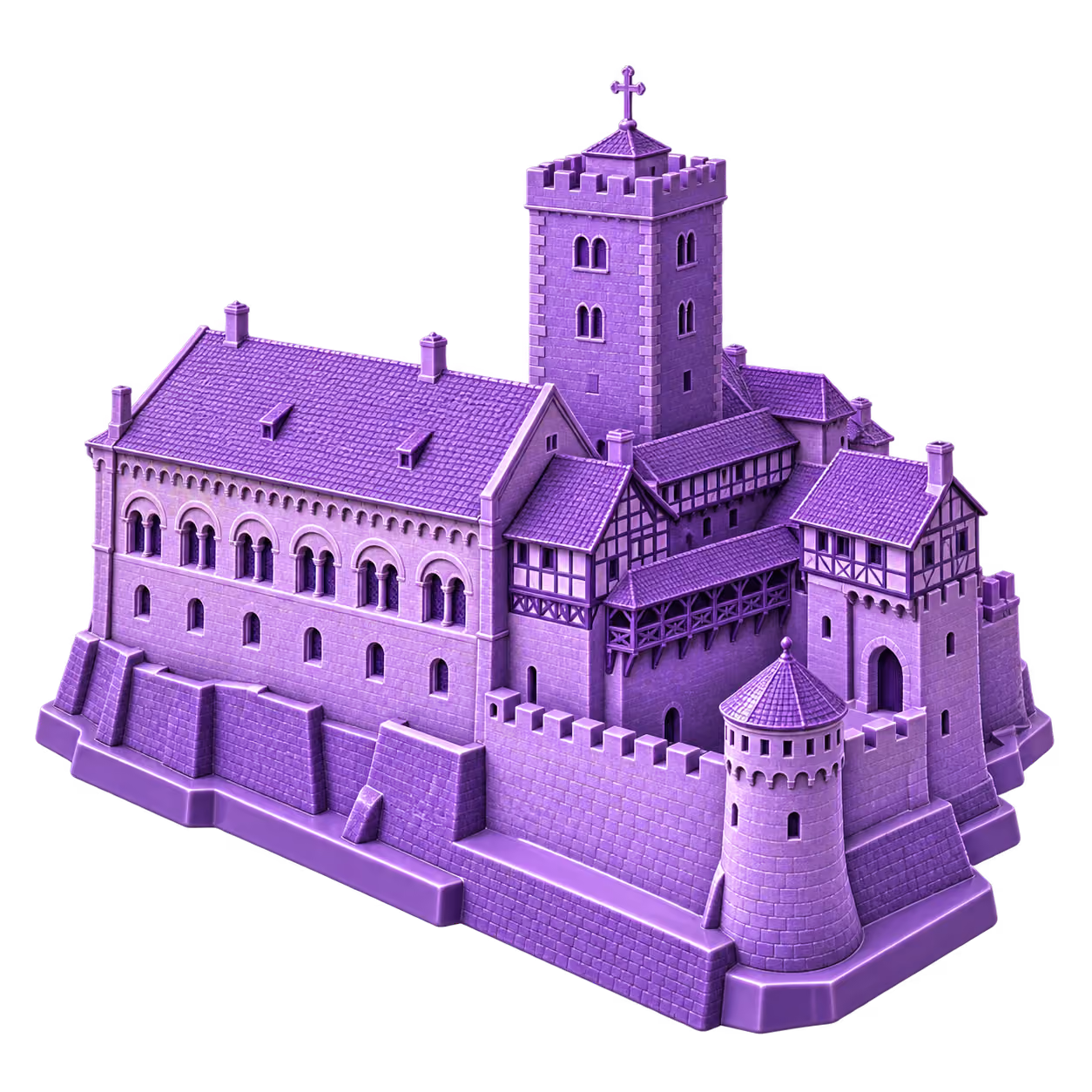 Violette 3D Illustration: Wartburg in Eisenach