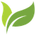 Icon of two green leaves symbolizing vegan or plant-based food.
