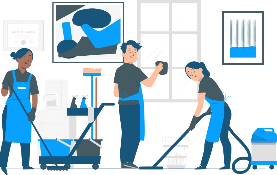 cleaners working