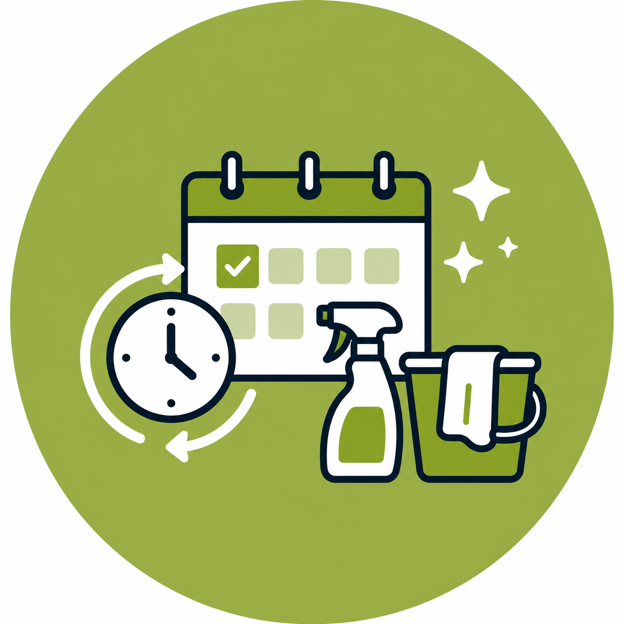 Flexible cleaning schedules icon