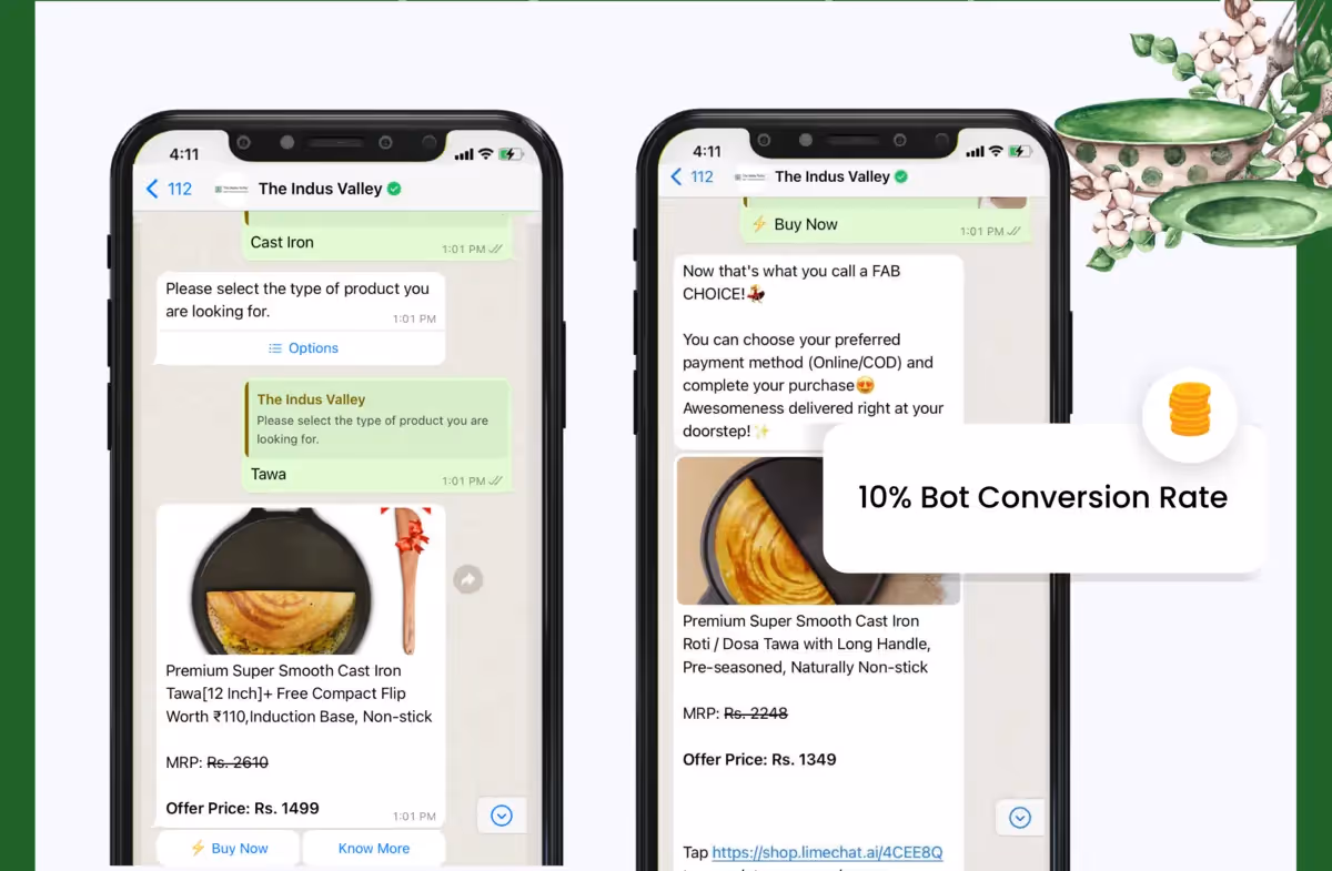 LimeChat guided buying experience on chat