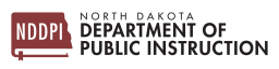 Logo of North Dakota Department of Public Instruction featuring the abbreviation NDDPI.