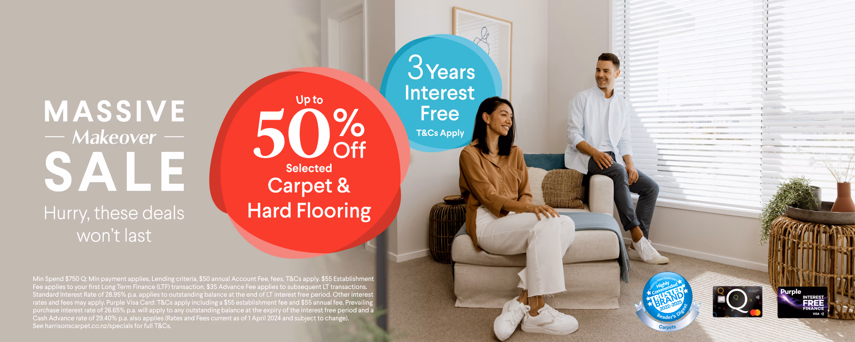 Massive makeover sale up to 50% off selected carpet & hard flooring