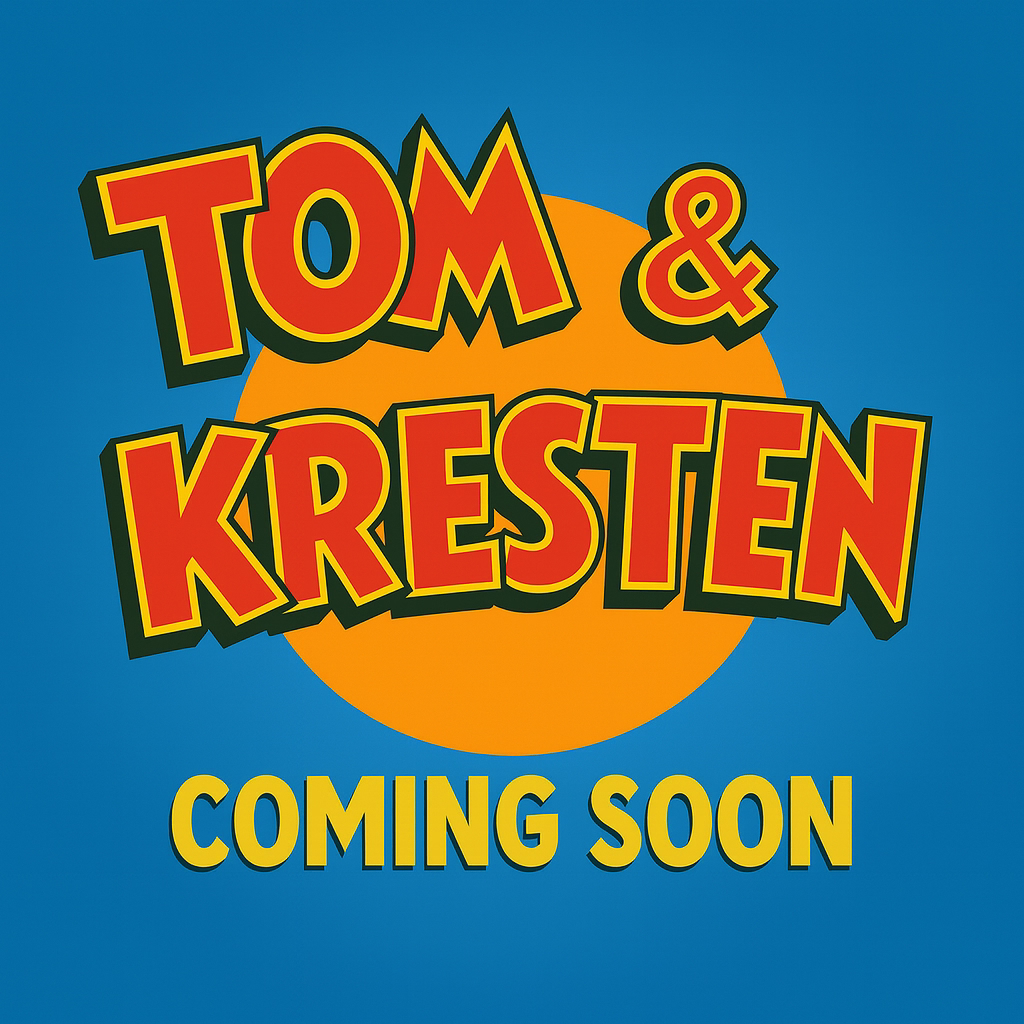 A "Coming Soon" cover of Tom & Kresten podcast.